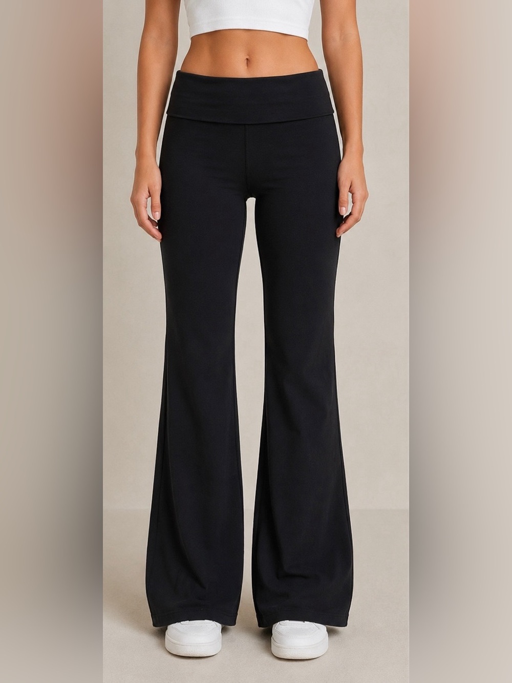 PINK Victoria's Secret Black High-Waist Flare Lounge Pants